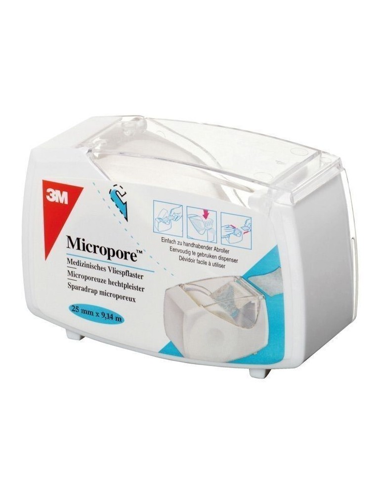 Esparadrapo de papel con carrete blanco